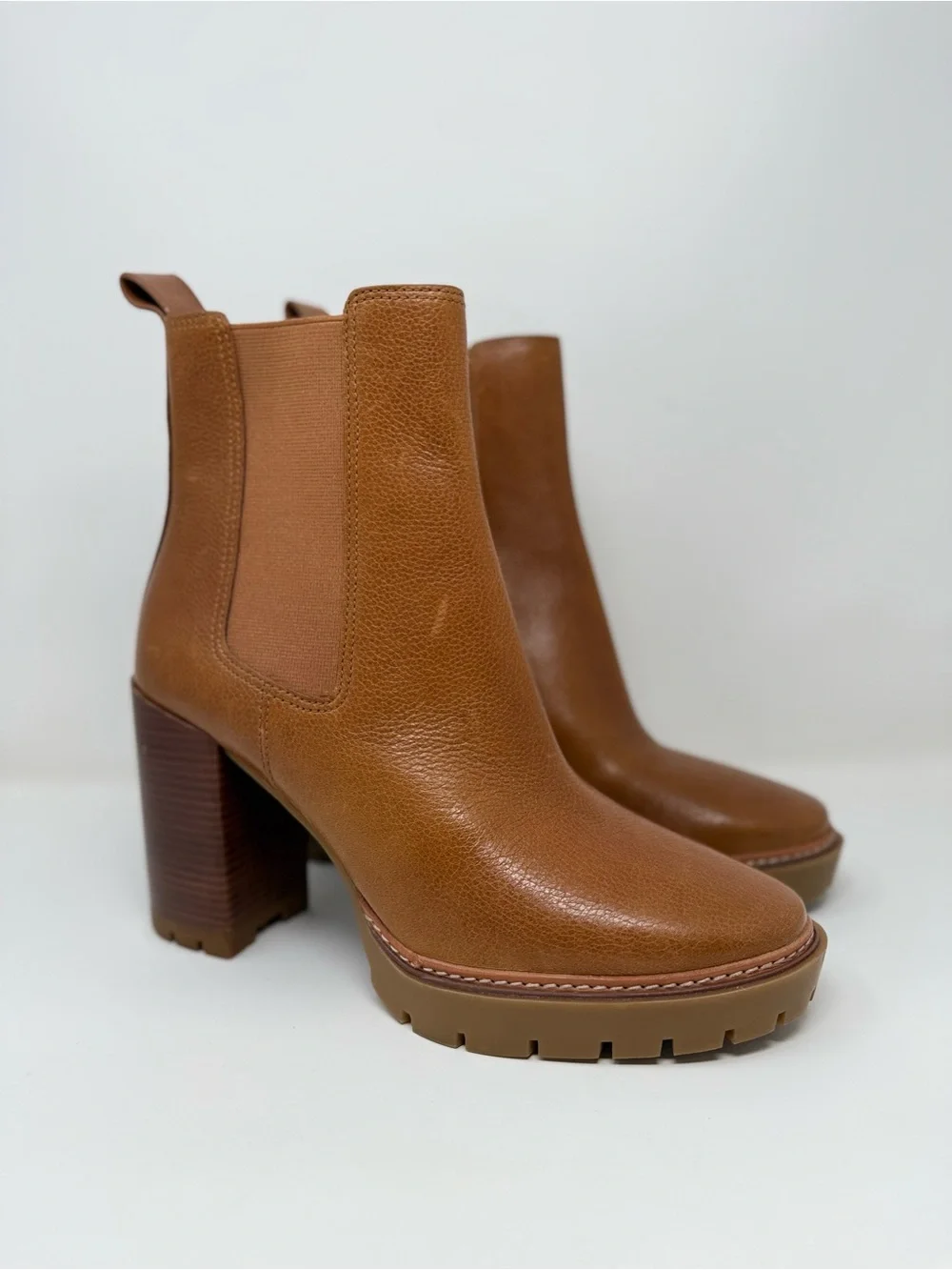 New Tory Burch Carson Lug Sole High Heel Boot Sz 10.5